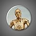 Star Wars Original Magnets Darth Vader, Yoda, Star Wars Title, Emperor Palpatine, R2-D2, C-3PO droids Buttons Set of 6 1