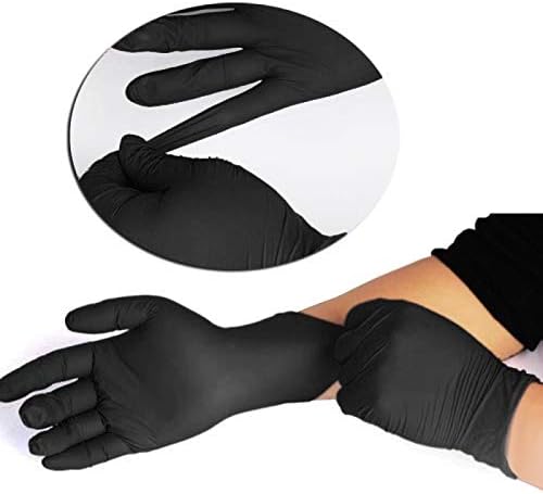 Disposable Nitrile Gloves, Latex-Free, Powder-Free Glove for Mechanics, Automotive, Cleaning or Tattoo Applications, Size Large, Case of 60 Units