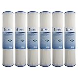 Tier1 Replacement for Pentek R30-20BB 30 Micron 20 x 4.5 Pleated Polyester Sediment Water Filter 6 Pack