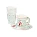 Talking Tables TS6-CUPSET Disposable Truly Scrumptious Party Vintage Floral Tea Cups and Saucer Sets, Mint Green