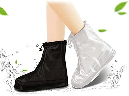 Aubreyobbins Waterproof Bike Motorcycle Shoe Covers Reusable Rain Snow Overshoes Travel for Women Men Kids (Black, XXXL)