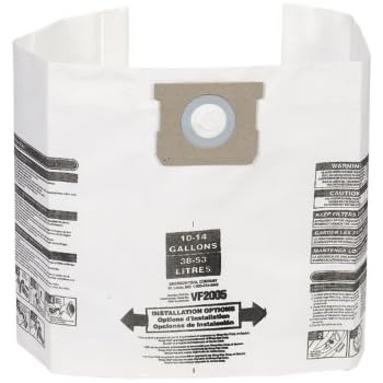 Multi-Fit Wet Dry Vacuum Bags VF2005 General Dust Filter Bag (3 Shop Vacuum Bags), Bag Filter For Most 10 gallon To 14 gallon Shop-Vac, Genie Shop Vacuum Cleaners