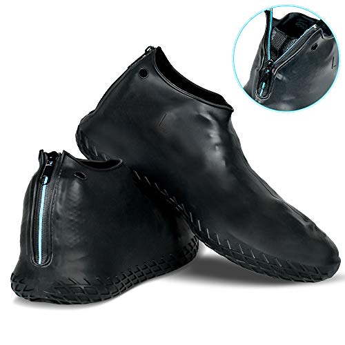 LEGELITE Reusable Silicone Waterproof Shoe Covers with Zipper, No-Slip Silicone Rubber Shoe Protecto