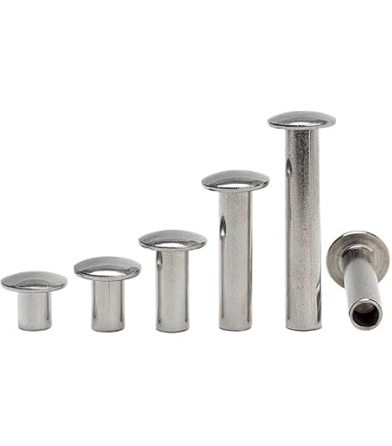 50/100-Pack 304 Stainless Steel Hollow Shank Knock Rivets – M2 To M5, 4-16mm Lengths, Pan/Round/Oval Truss Heads