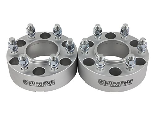 Supreme Suspensions - 2pc Set [Silver] 1.5" Hub Centric Wheel Spacers Kit for 2005-2023 Nissan Frontier Pathfinder Xterra - 6x114.3mm Bolt Pattern / M12x1.25 Studs - 4 Valve Caps Included