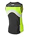 Triathlon SLS3 Men`s FX Tri Top 3 Pockets Full Zipper Jersey - Singlet -Tank (Black/Neon, M)