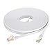 SNANSHI Cat 7 Ethernet Cable 15 ft White, Cat7 Flat Ethernet Patch Cables - Internet Cable Shielded RJ45 Connectors Compatible with Switch/Router/Modem/Patch Panel