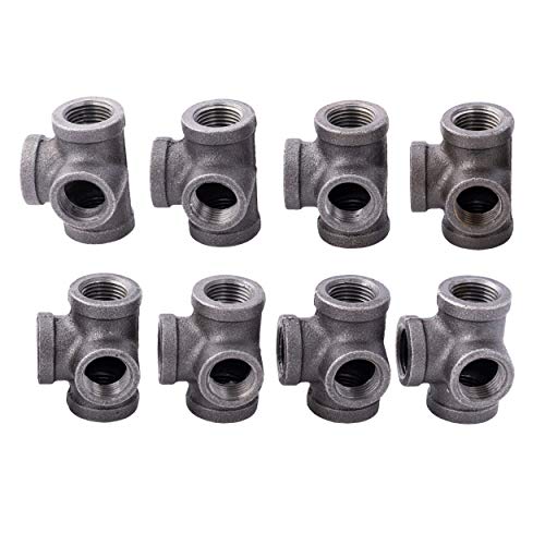 1 2 Inch Side Outlet Tee 4 Way Industrial Cast Iron Pipe Fitting 8 Pack By Ebay