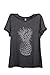 Pineapple Sketch Printed Relaxed T-Shirt Tee Charcoal Grey