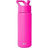 Simple Modern Kids Water Bottle with Straw Lid Vacuum Insulated Stainless Steel Metal Thermos Bottles | Reusable Leak Proof BPA-Free Flask for School | Summit Collection | 18oz, Raspberry Vibes