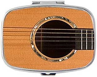 LuxSweet Zeroend Acoustic Guitar Custom Fashion Style Rectangle Pill Box Silver Jewelry Box,Coin Purse