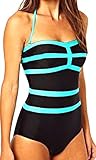 Charmleaks Women's Sexy Halter One Piece Swimsuit Bathing Suits Swimwear