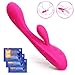 G Spot Rabbit Vibrator for Women - Seamless Dual Powerful Motor with 7 Vibration Modes Rechargeable Clitoris Stimulation Waterproof Wand Massager Couple Dildo Adult Sex Toys (Pink)
