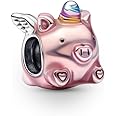PANDORA Flying Unicorn Pig Charm - Compatible Moments Bracelets - Jewelry for Women - Gift for Women in Your Life - Made with Sterling Silver & Enamel