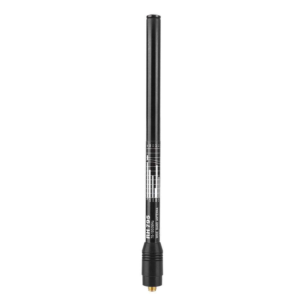 Bewinner Telescopic Antenna RH-795 2.15dBi Portable Radio Scanner 70-1000MHz Max.10W SMA-J HT/Scanner Telescopic Antenna Support TX RX, SMA-Female Connector