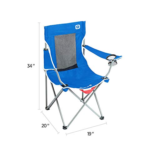Outbound Camping Chair Portable Foldable Mesh Back Quad Chair with