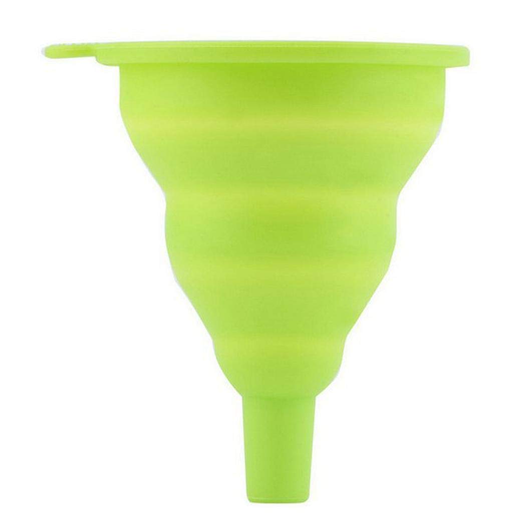 Xixini 1Pcs Useful and Durable Home Kitchen Silicone Portable Collapsible Funnel Random Color