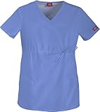 Gen Flex by Dickies Women's Maternity Mock Wrap Solid Scrub Top