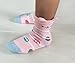 RATIVE Non Skid Anti Slip Cotton Dress Crew Socks With Grips For Baby Infant Toddler Kids Girls (6-12 Months, RG-726727)