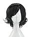 Happylifehere Fashion Short Layered Anime Black Cosplay Party Wig + Free Wig Cap