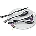 Kaya KAYA-1 Delicate Stainless Steel Flatware Cutlery Set with Mirror Finish Including Fork Spoons Knife Four Piece Tableware Dinner Set (black pearl)