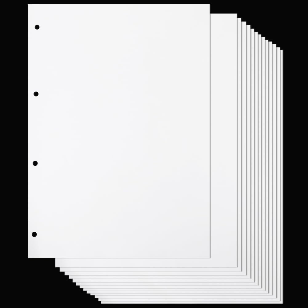 CRASPIRE 40 Sheets A4 Refill Pad Loose-Leaf Refillable Planner Inserts Note Paper Refill Lined Paper 4-Hole Punched for 4-Ring Binder Folder Replace Sticker Collecting Album