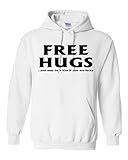 Hot Ass Tees Adult Unisex Free Hugs and Maybe a Kiss If youre Lucky Funny Novelty Parody Swearshirt Hoodie White X-LARGE