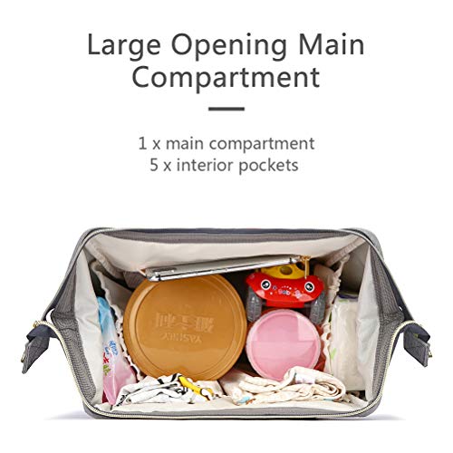 HaloVa Diaper Bag, Baby Nappy Bag, Large Capacity Mommy Daddy Travel Backpack, Pink