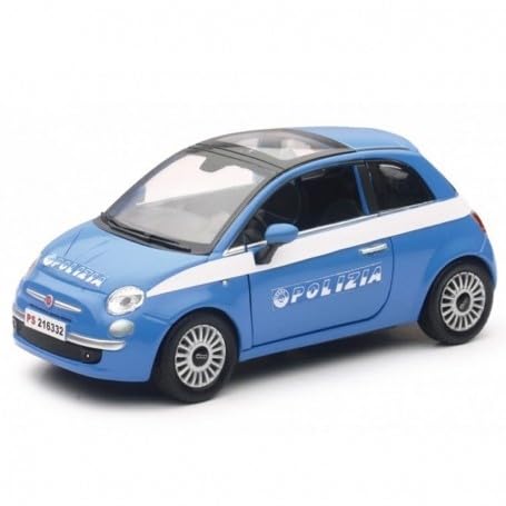 New Ray Car Fiat 500 Police 1:24-NEW-71353, 71353
