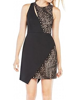 Womens Crochet Assymetrical Sheath Dress