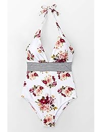 CUPSHE traje de baño de una pieza con cuello en V profundo y corbata con diseño floral para dama