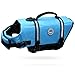 VIVAGLORY Rip Stop Dog Life Vest, Swimming Vest with Handle, Buoyancy for Doggy Puppy, Dog Life Jacket for Swimming & Boating, M, Blue