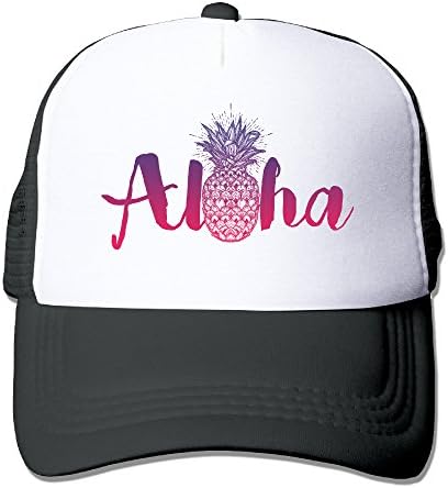 KAW Aloha Hawaii Pineapple Trucker Hat Summer Mesh Cap With Adjustable Snapback Strap