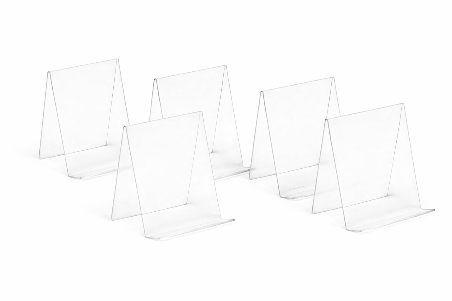 Small Acrylic Book Stands – Pack of 5 – Clear Perspex Book Display Holders