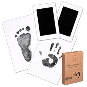 2-Pack Inkless Hand and Footprint Kit – Ink Pad for Baby Hand and Footprints – Dog Paw Print Kit,Dog Nose Print Kit…