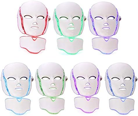Gomber LED Photon Therapy Mask with 7 Color Light Treatment | Face Beauty Skin Care Phototherapy Mask With Neck light skin rejuvenation Facial Salon Skin Care Treatment Machine
