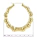 GemGem Jewelry Women's Gold Tone Big Round Hollow Casting Hip Hop Statement Bamboo Hoop Pincatch Earrings (3 inches, Gold Color)