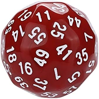 Dice Sixty-Sided D60 Polyhedral Dice for Dungeons and Dragons/Role Playing Games/Board Game Acrylic Multi Sided Dices for Math Teaching 1.7inch (Red)
