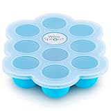 Silicone Baby Food Freezer Tray with Clip-on Lid by WeeSprout - Perfect Storage Container for Homemade Baby Food, Vegetable & Fruit Purees and Breast Milk - BPA Free & FDA Approved