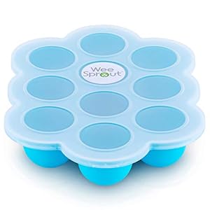 WEESPROUT Silicone Baby Food Freezer Tray with Clip-on Lid by WeeSprout - Perfect Storage Container for Homemade Baby Food, Vegetable & Fruit Purees and Breast Milk - BPA Free