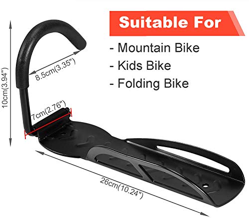 Bike Hangers for Garage Wall Mount - Tocebe Heavy Duty Bike Wall Hook Mount Holder for Garage/Shed，2PCS Vertical Bike Rack Indoor Storage System with Screw - Thumbnail 4