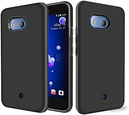 Rugged Armor HTC U11 Case, TOPBIN [360 Degree] 2 in 1 Shock Absorption Dual Layer Scratch Resistant Hybrid Armor Defender Full-Body Protective Case for HTC U11 / HTC Ocean (Black)