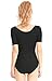Speerise Womens Short Sleeve Leotard Lycra Spandex Dance Bodysuit, M, Black