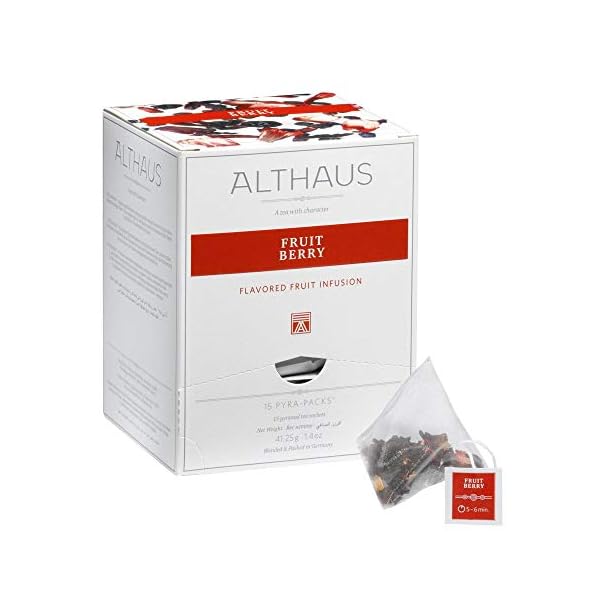Althaus Tee RED FRUIT FLASH (vorher FRUIT BERRY) ⋅ Früchtetee im Pyramidenbeutel PYRA PACK ⋅ Roter Früchtetee mit…