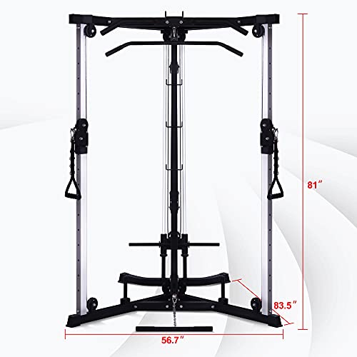Merax Cable Crossover Machine With LAT Pulldown And Low Row, Crossover Station With MultiGrip
