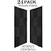 24 Pack Acoustic Panels Soundproof Studio Foam for Walls Sound Absorbing Panels Sound Insulation Panels Wedge for Home Studio Ceiling, 1" X 12" X 12",(24pcs, black) primary