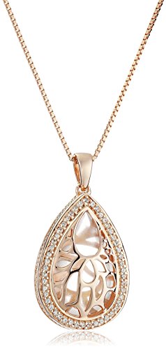 18k Rose Gold Over Sterling Silver Rose Quartz And Created