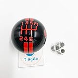 RICKYZHU for Mustang Shelby Cobra GT 500 6 Speed Manual Gear Shift Knob Shift Knob (R on The Right, Red)