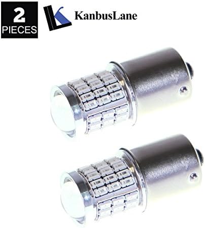 KANLAN 2x Super Bright Low Power 1157 BAY15D 54smd Led Light bulb for Back Up Reverse Lights,Brake Lights,Tail Lights,Rv lights, Red