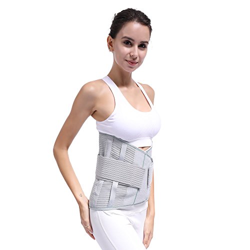 Lumbar Back Spinal Spine Waist Brace Support Belt Corset Stabilizer Cincher Tummy Trimmer Trainer Weight Loss Slimming Body Shaper Abdominal Binder Belly Postpartum Postnatal Band Wrap Strap Pad(M)